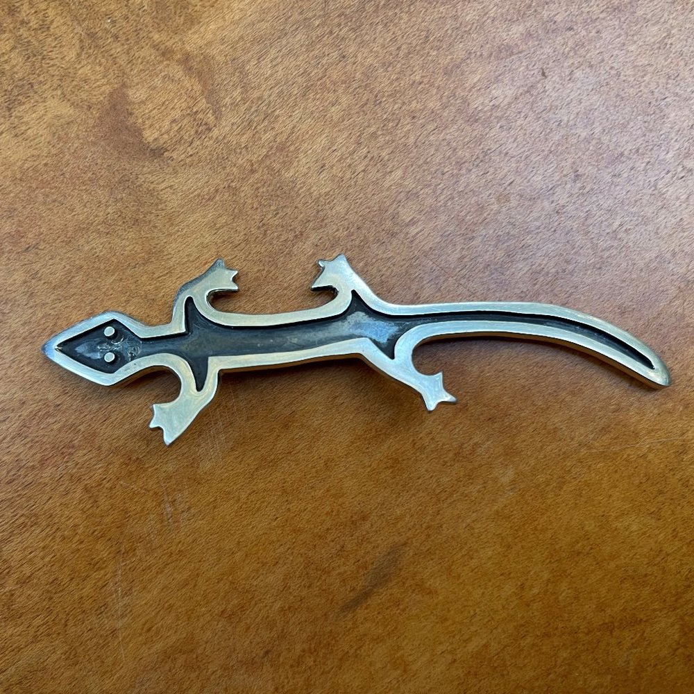 Mid Century Anne Harvey Mexico Sterling Taxco Lizard Pin Brooch